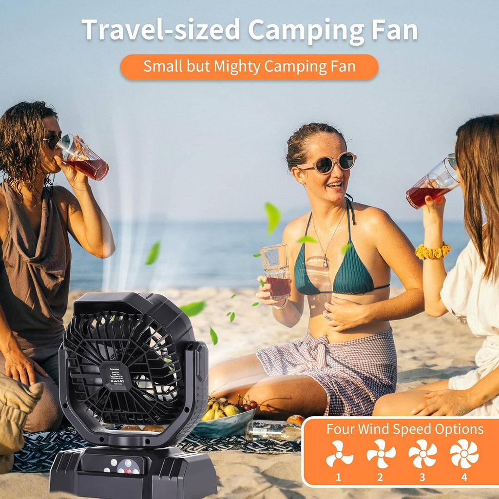 AVV Ventilador de camping recargable portátil de alta velocidad de...