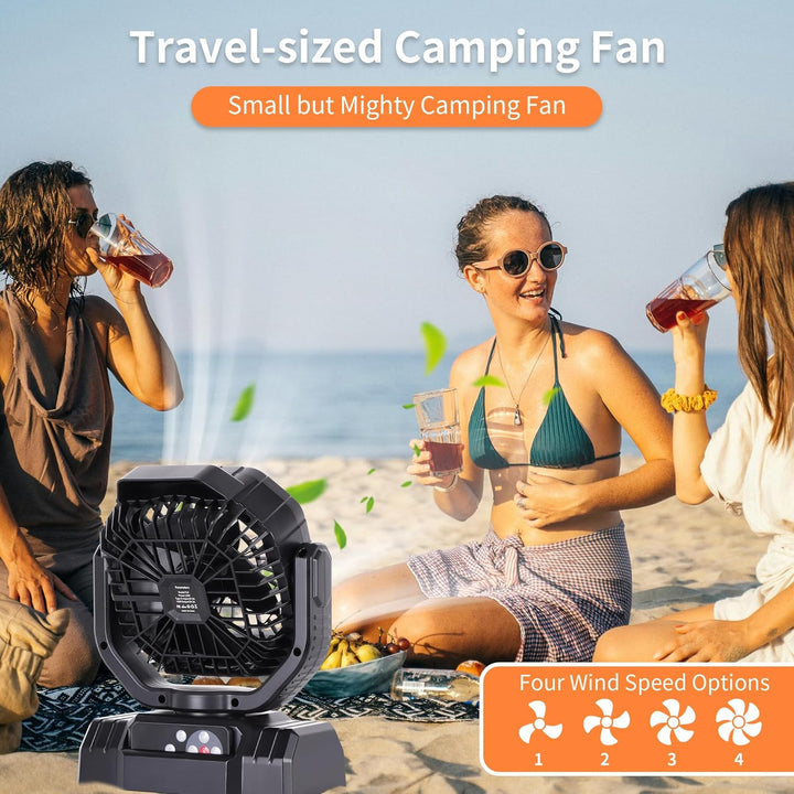 AVV Ventilador de camping recargable portátil de alta velocidad de...