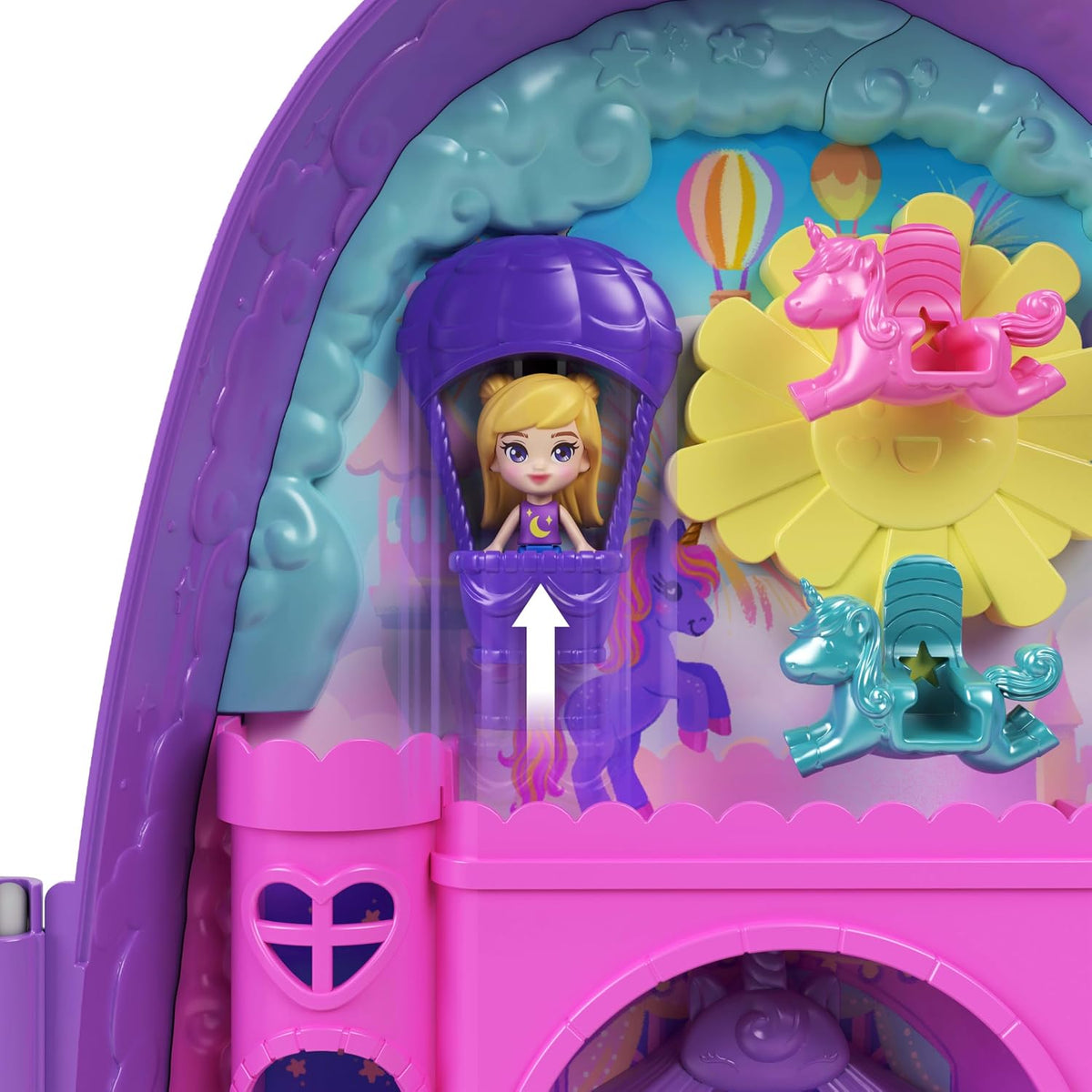 Polly Pocket Juego de mochila de unicornio