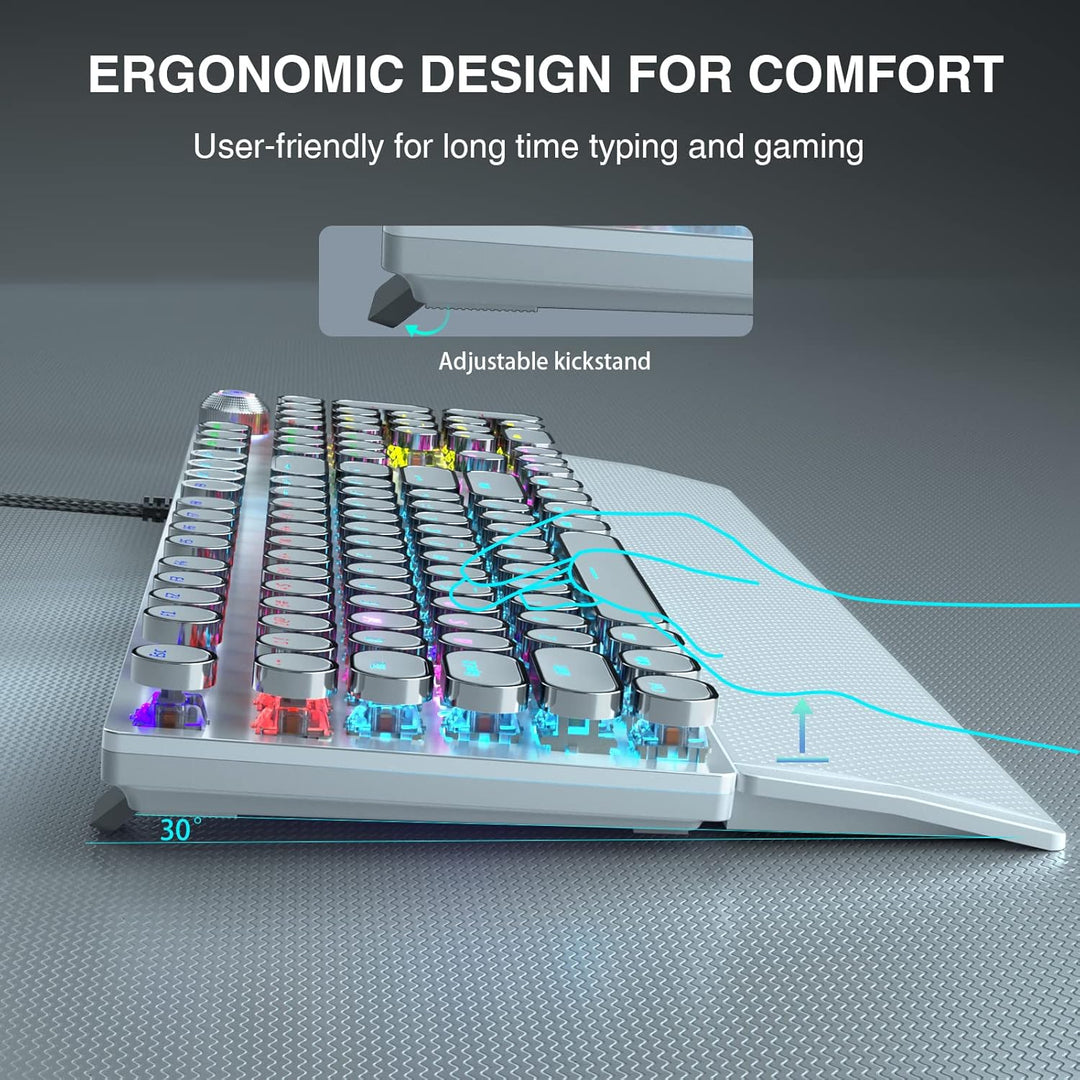 AULA F2088 Teclado mecánico para juegos estilo máquina de escribir,...