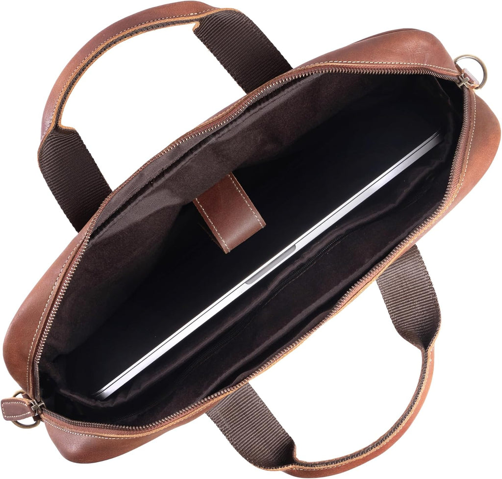 KomalC Maletines de cuero de 16 pulgadas para computadora portátil, bolsas de mensajero para hombres y mujeres, mejor bolso de oficina