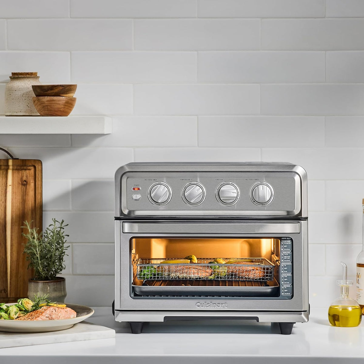 Cuisinart Horno tostador con freidora de aire, 1800 W, 8 en 1 con freidora