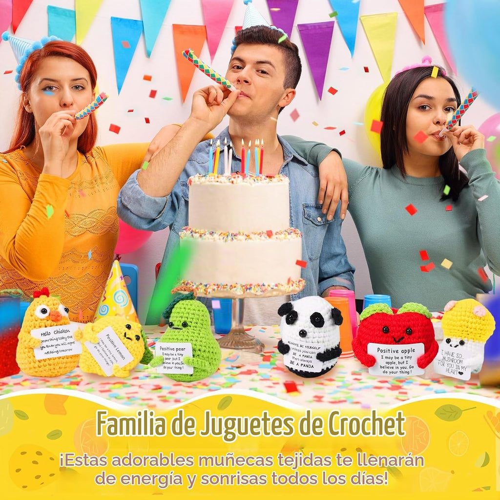 HunnmingRe - Muñeca de ganchillo estilo hongo de 12 piezas con tarjeta