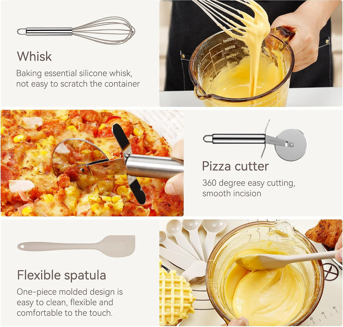 Juego de Utensilios de Cocina de Silicona, NCUE 35 Piezas Juego de Utensilios de Cocina con Soporte, con Mango de Acero Inoxidable Juego de Espátulas, Cucharas, Servidor de Pasta, Rallador de Queso