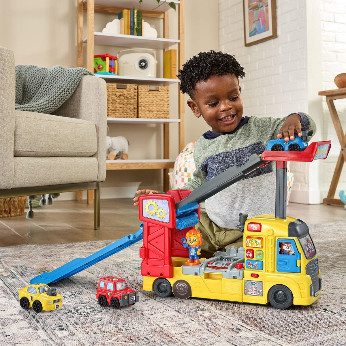 VTech 3-en-1 Vehículo de Carrera y Taller Interactivo para F toddlers