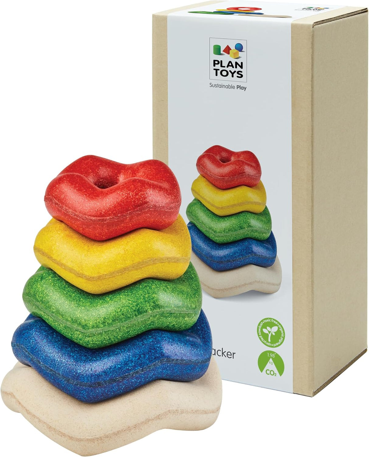 Juguete apilable en forma de árbol de Plan Toys | wooden tree stack...