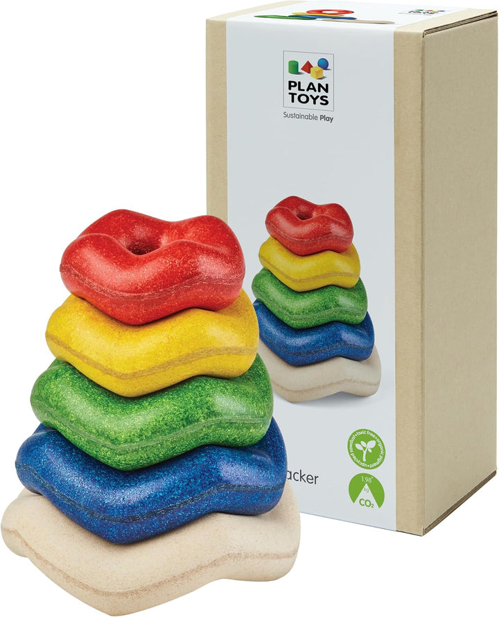 Juguete apilable en forma de árbol de Plan Toys | wooden tree stack...