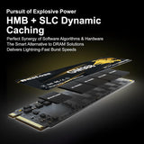 M.2 2280 NVMe SSD 2TB PCIe Gen 4, hasta 7300 MB\/s, caché SLC y HMB...