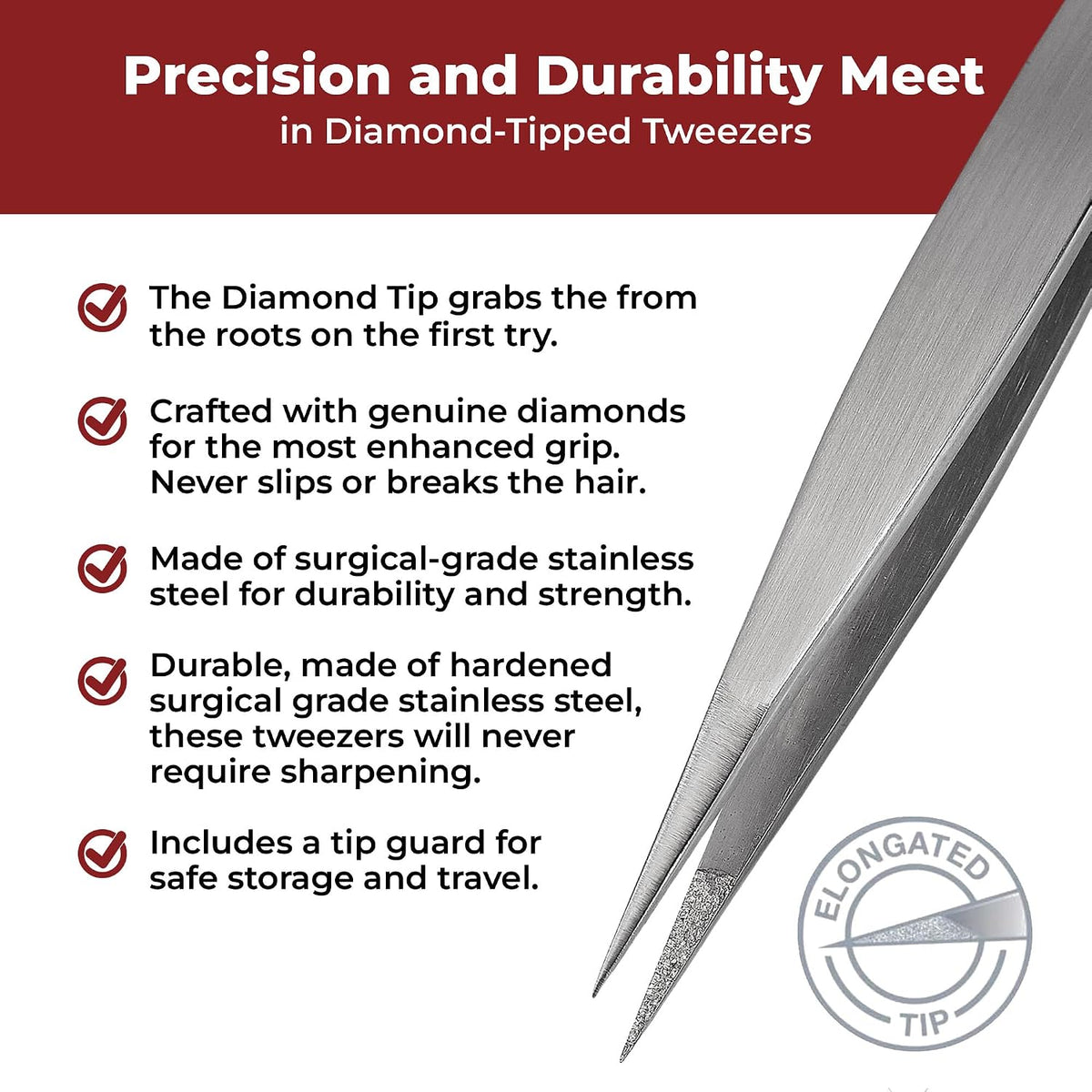 World's Best Tweezers Pinzas de punta de diamante para uso prof...