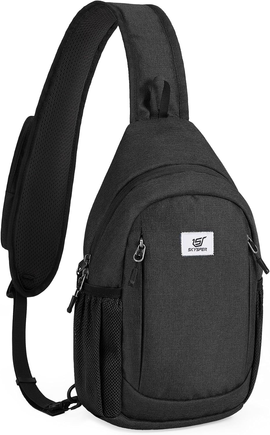 SKYSPER Bolso bandolera RFID bolso cruzado antirrobo bandolera mochila de viaje mochila de hombro, Negro, Bolso bandolera antirrobo