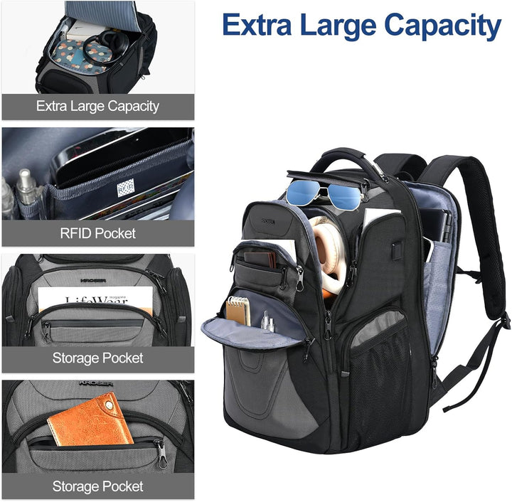 KROSER Mochila para Laptop de Viaje Amigable Mochila Repelente al A...