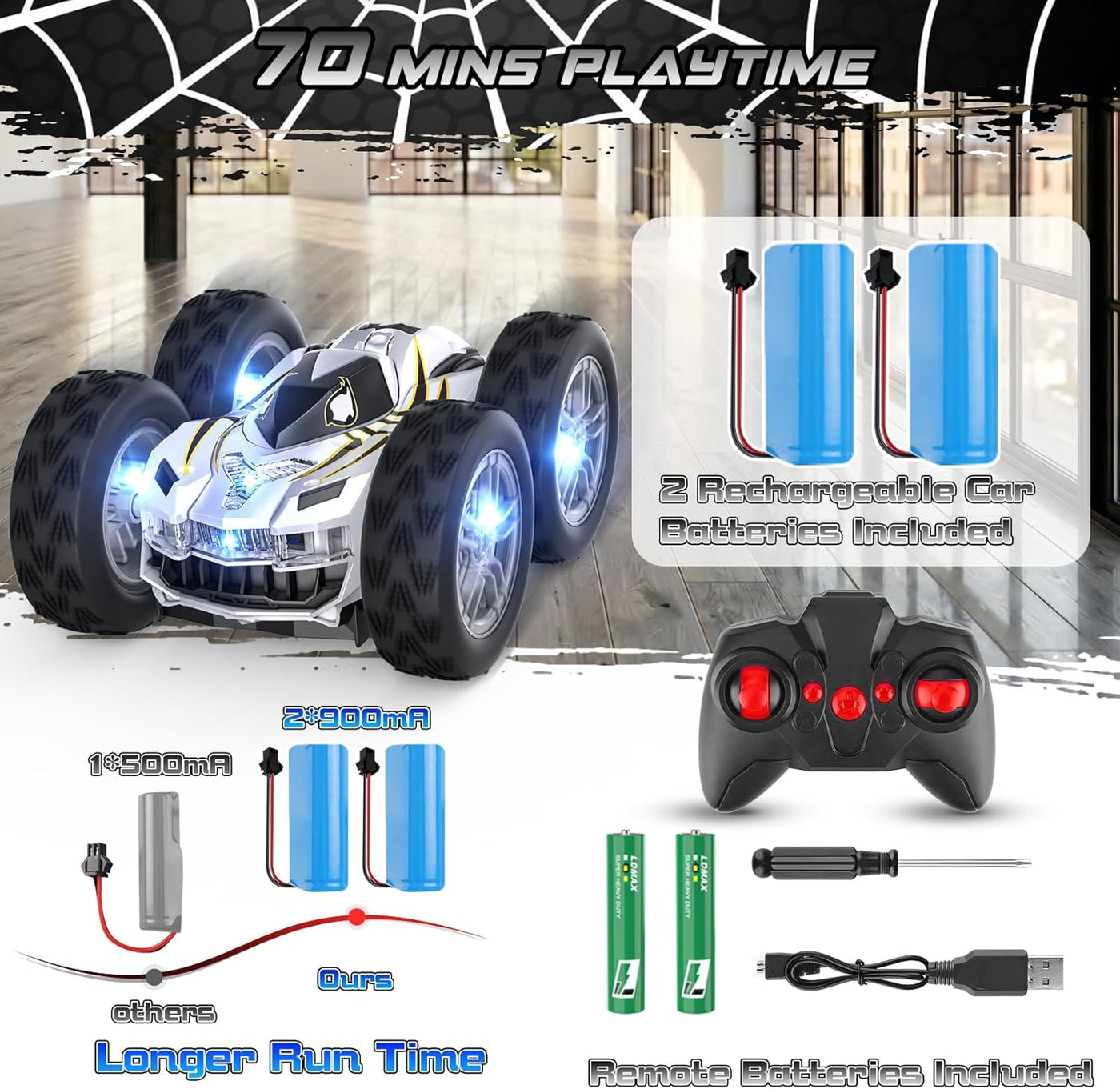 Wupuaait Auto a Control Remoto para Niños, Juguetes de Autos de Acr...