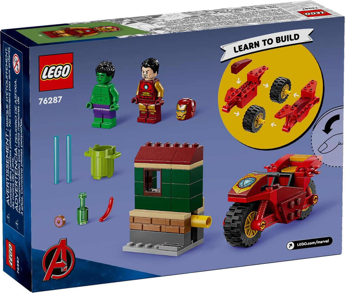 LEGO Marvel Iron Man Bike and The Hulk - Juego de