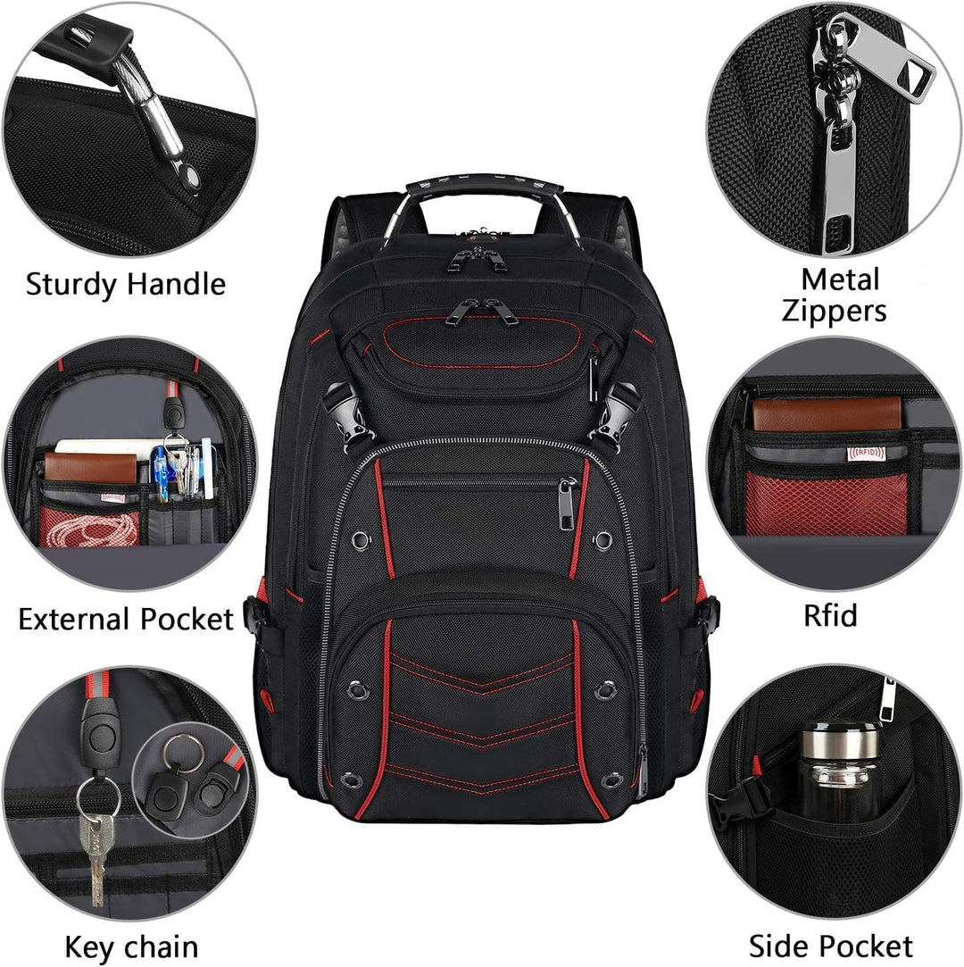 VECKUSON Mochila grande de 18.4 pulgadas para portátil con puerto d...