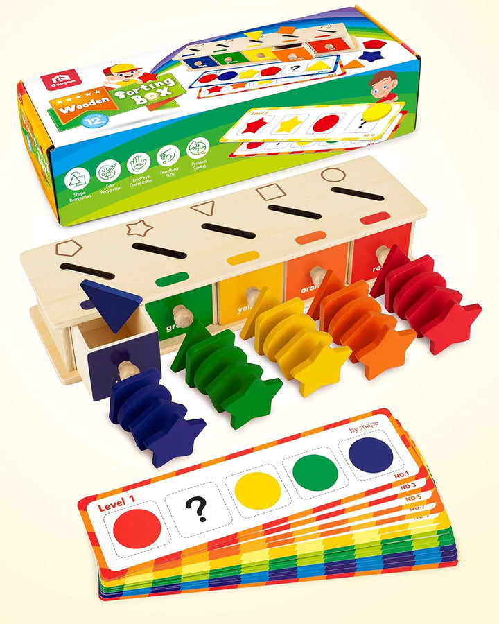 Coogam Juguetes Montessori Caja de Madera para Clasificación de Col...