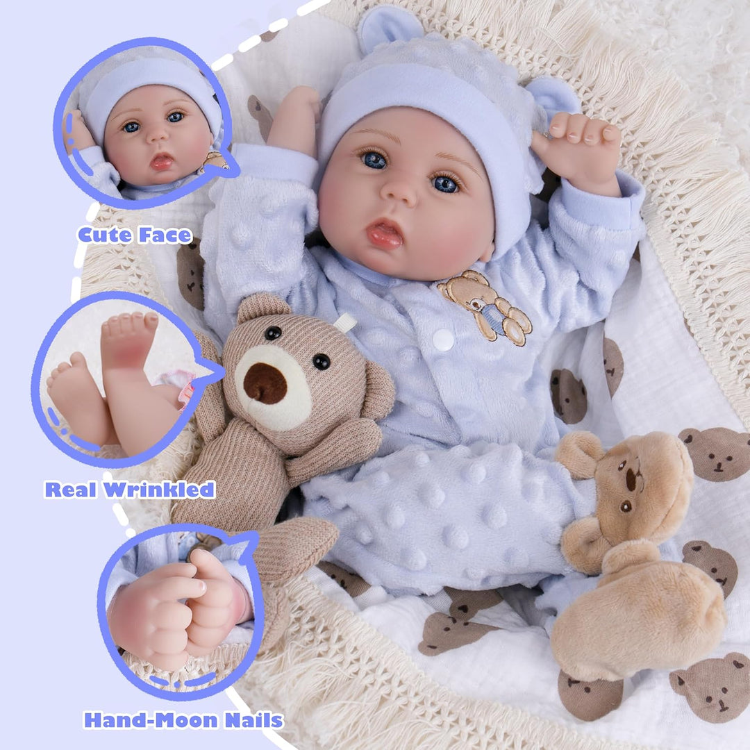 Milidool Muñecas realistas de bebé recién nacido, 18 pulgadas, cuer...