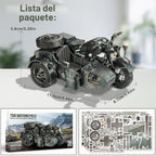 Piececool - Rompecabezas 3D para adultos, kits de construcción de modelos de metal de motocicleta con sidecar para tiempo en familia, artes y manualidades de sidecar para armar uno mismo, los mejores