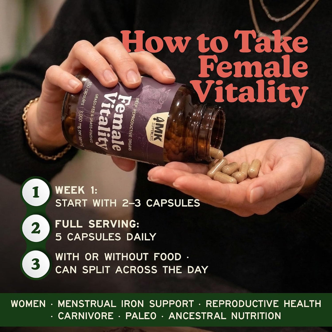 MK Supplements Vitalidad femenina | Órganos de carne alimentados co...