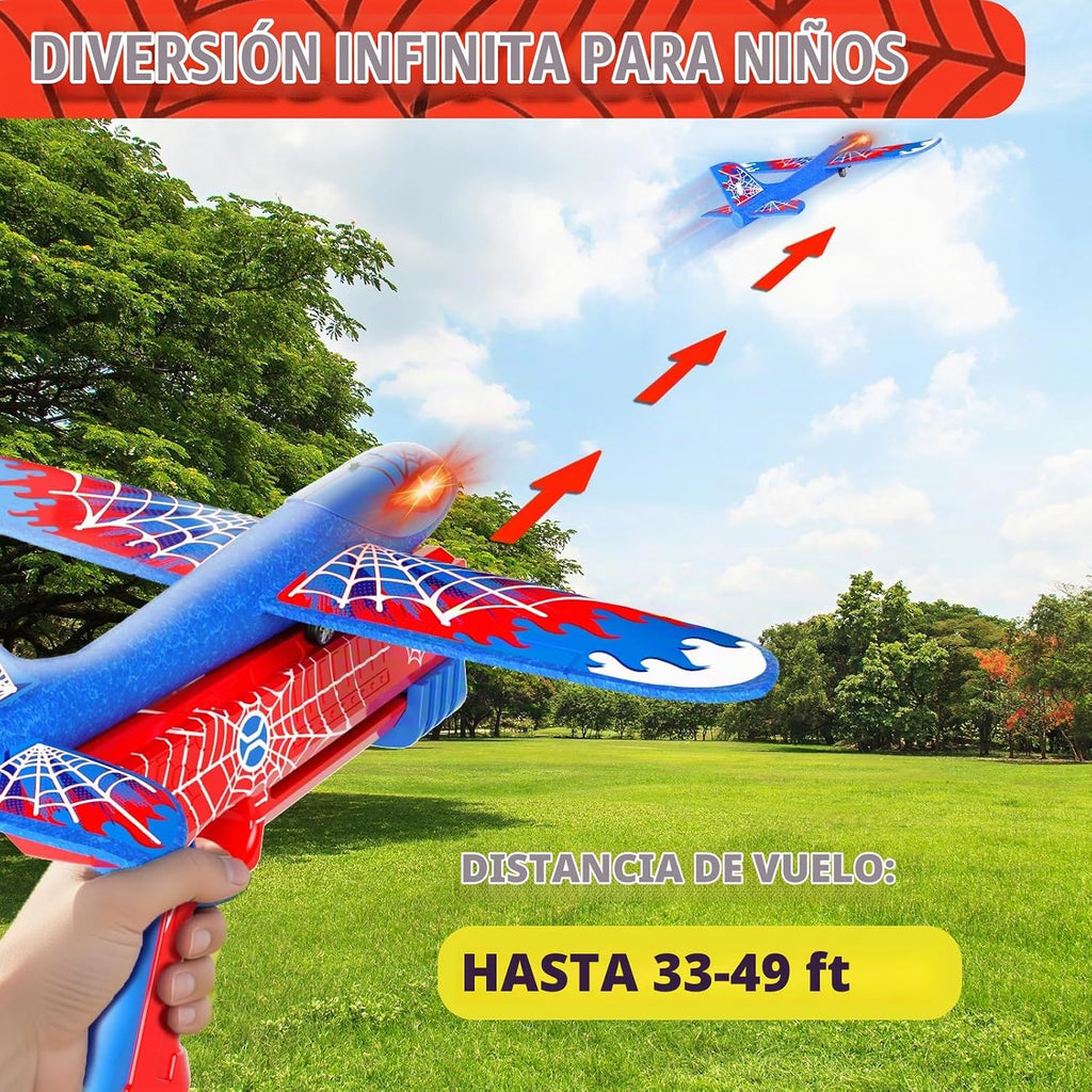 Paquete de 4 lanzadores de aviones de espuma para niños de 4 a 8 años