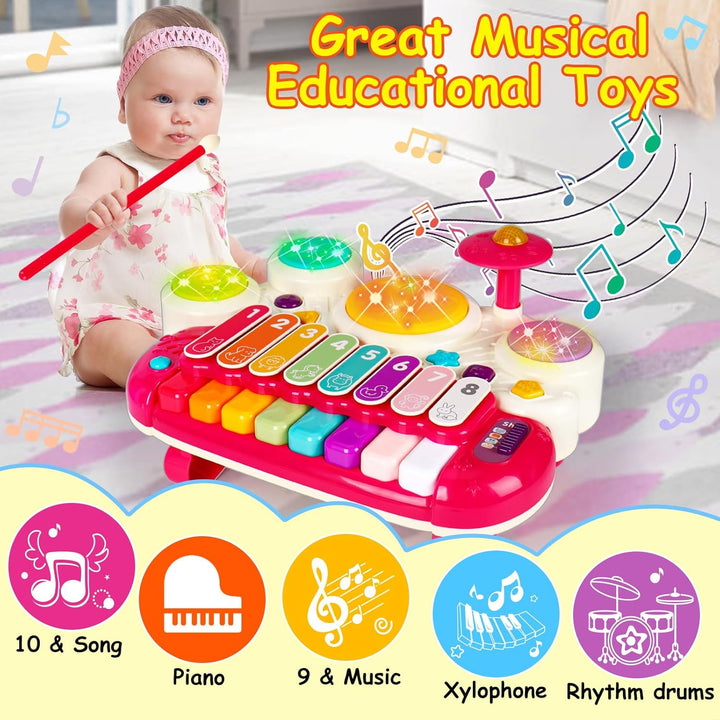 AugToy 3 en 1 juguetes musicales para niños pequeños de 1 a 3 años,...