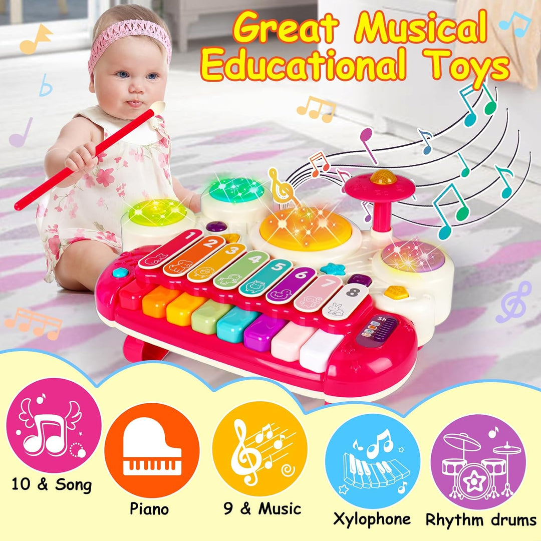 AugToy 3 en 1 juguetes musicales para niños pequeños de 1 a 3 años,...