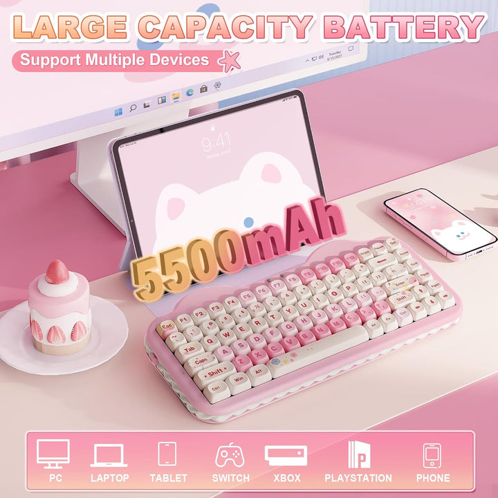 YUNZII Teclado mecánico inalámbrico C75, diseño del 75%, NKRO inter...
