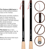 Tenkara USA Caña de pesca con mosca IWANA™ con funda, clásica para peces pequeños a medianos, ultraligera, acabado de carbono brillante (12 pies - 144.1 in)