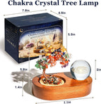 Árbol de la vida de cristal de 7 chakras con bola de cristal
