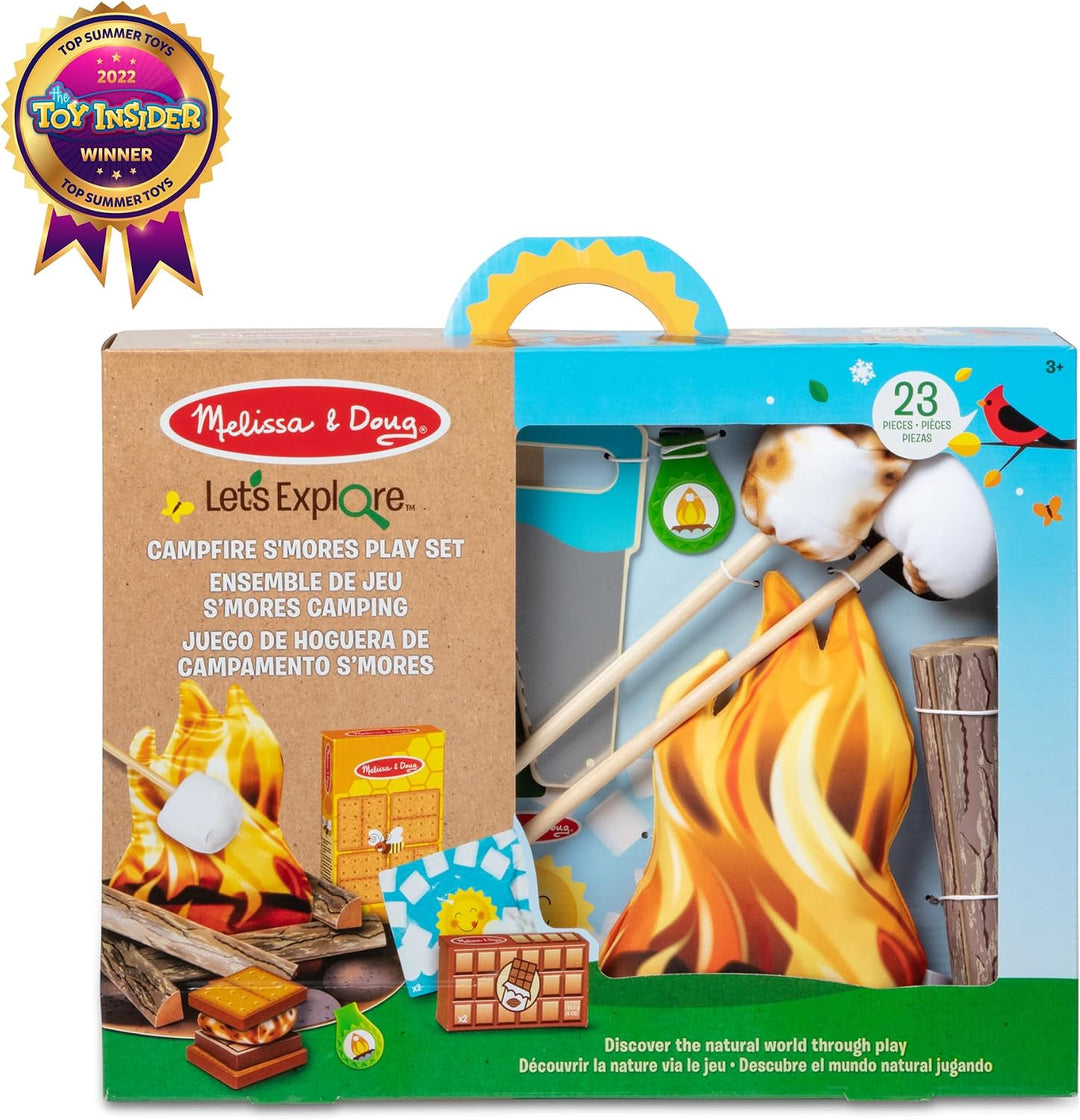 Melissa &amp; Doug: set de juego de fogata S\u2019mores con comida...