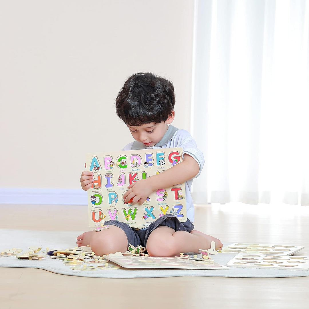GRINNNIE - Rompecabezas de madera para niños pequeños de 3