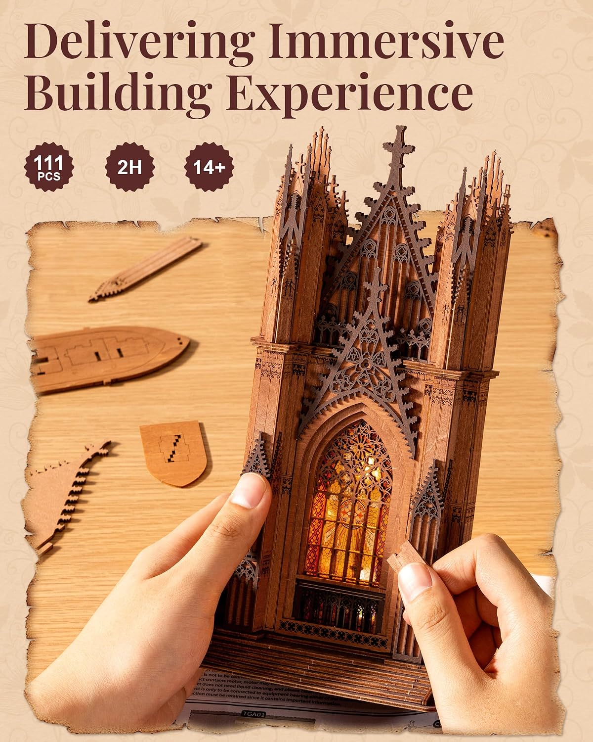 Rowood Rompecabezas de madera 3D para adultos, kit de construcción de