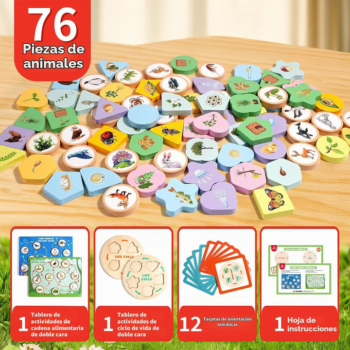 INIFEIDALA Juego de juguetes educativos de madera Montessori para p...