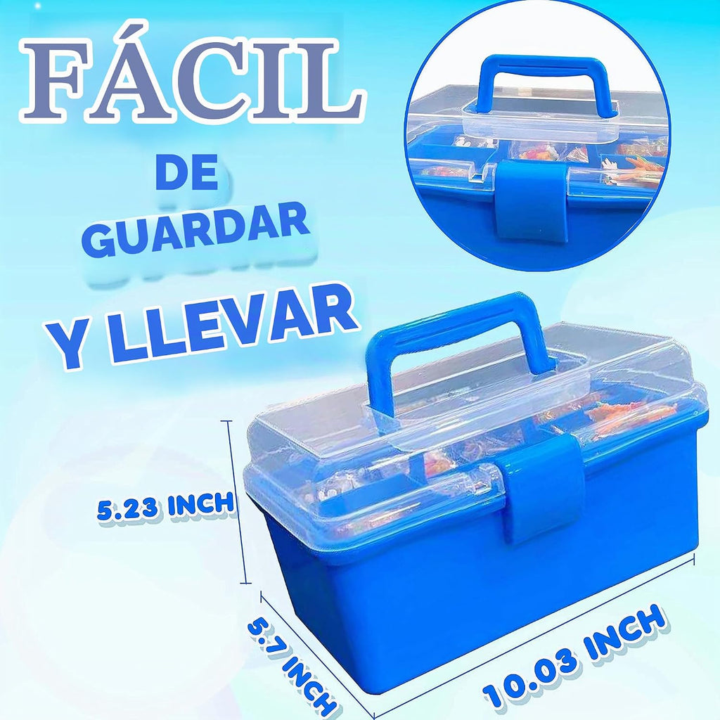 YITOHOP Suministros de artes y manualidades para niños -1000 piezas de kit de manualidades en caja de viaje para niños pequeños a partir de 4 años de edad, actividades de proyectos de manualidades,
