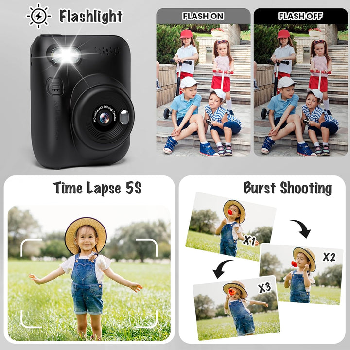 Cámara de impresión instantánea para niños, cámaras de video digita...