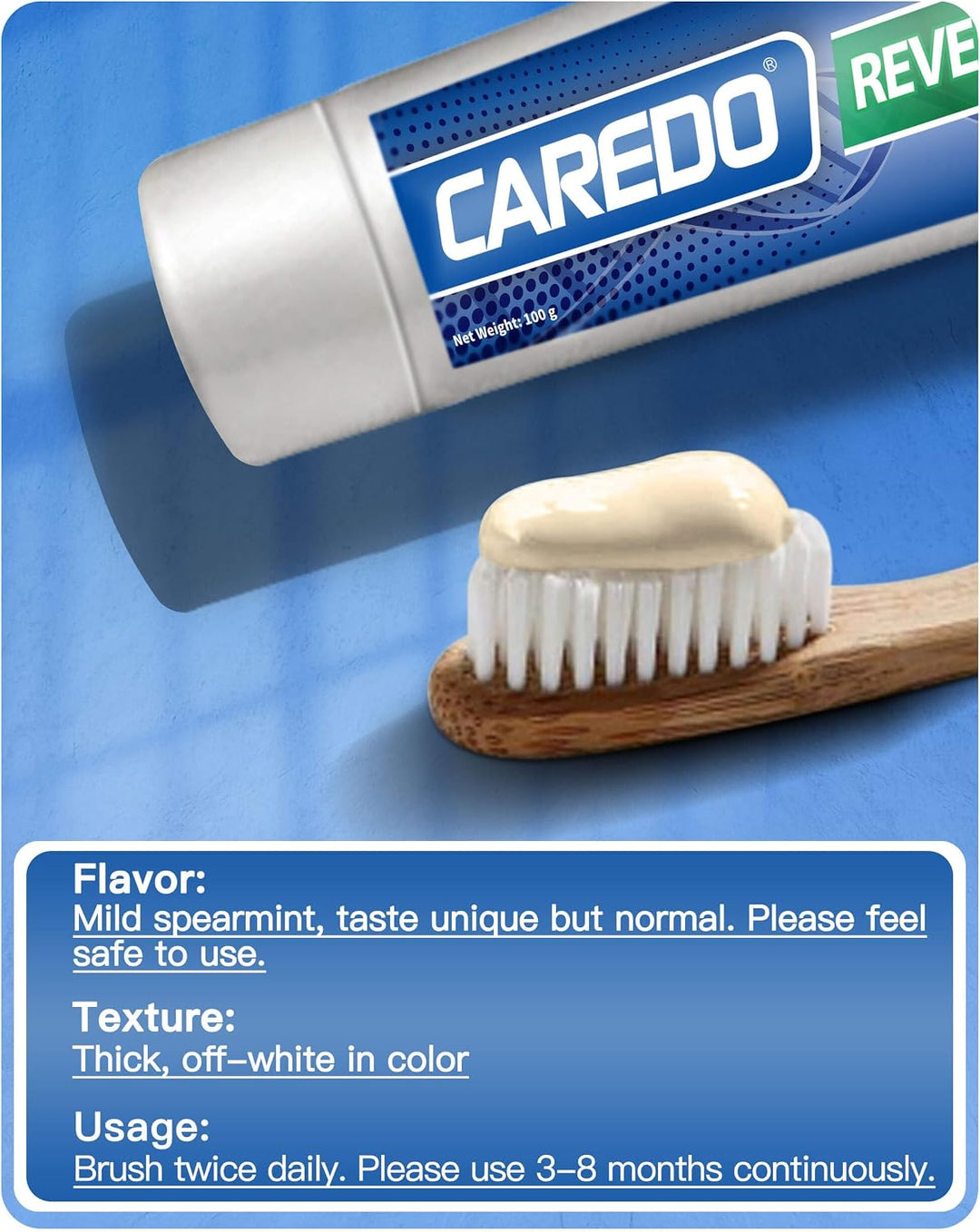 CAREDO Tratamiento de pasta de dientes para adultos, la única pasta...