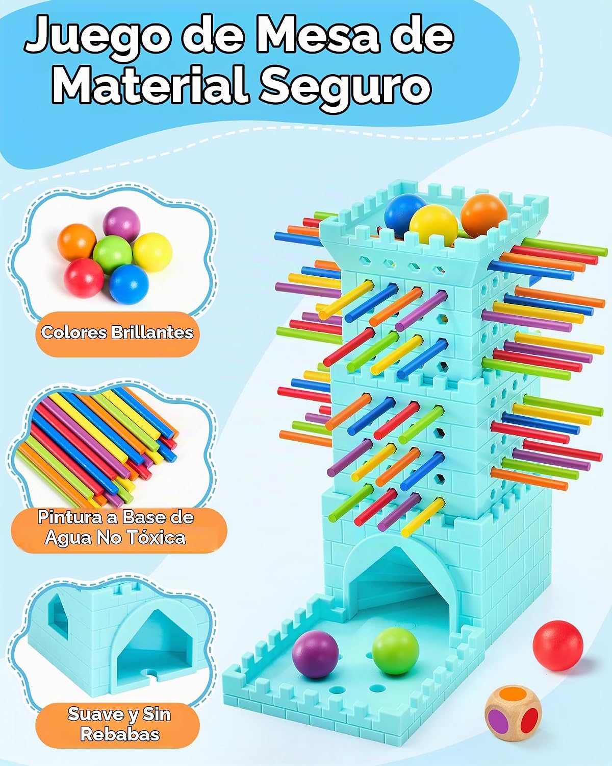 Juego de bola de caída, juego de mesa Montessori para niños de 4 a 6 años, juguete educativo preescolar para 3, 4, 5, 6 años, juego de palos de madera, juguete de habilidades motoras finas, juego de