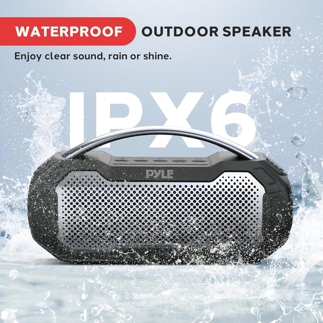 Pyle Altavoz Bluetooth portátil, IPX6 impermeable altavoz inalámbri...