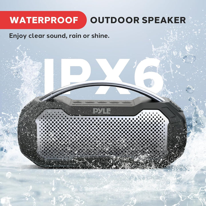 Pyle Altavoz Bluetooth portátil, IPX6 impermeable altavoz inalámbri...