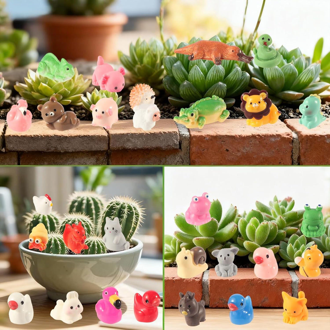 Ammerpea 60 piezas de mini figuras de animales de resina