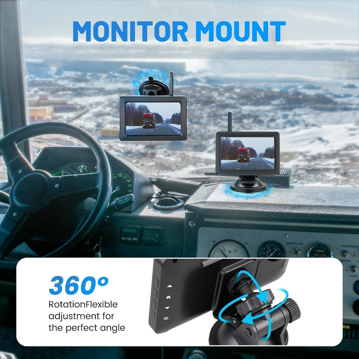 EWAY Cámara de respaldo inalámbrica RV para Furrion Sistema precableado: Monitor IPS de 5 pulgadas y cámara de respaldo de 1080P flexible Vista trasera impermeable con visión nocturna IR, fácil