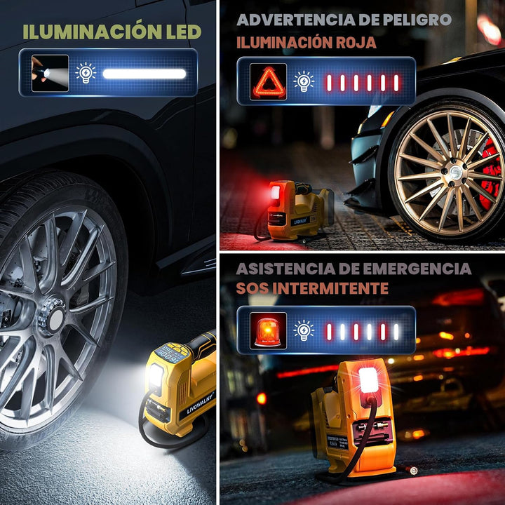 Compresor de aire inflador de neumáticos inalámbrico compatible con...