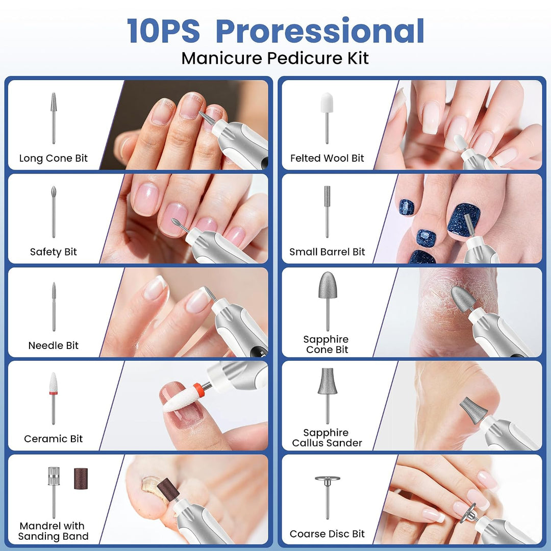 Taladro de uñas, lima de uñas eléctrica y lima de uñas inalámbrica...