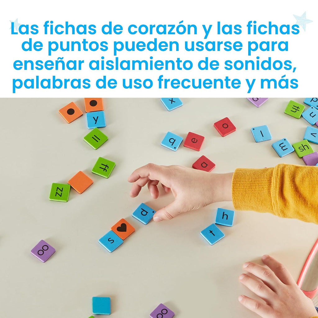 hand2mind Phonics Word-Building Magnetic Letter Tiles, Set de 6, Ages 3+