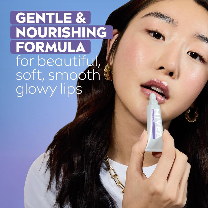 NIVEA Glowy Lips, bálsamo labial vegano con ácido hialurónico, vita...