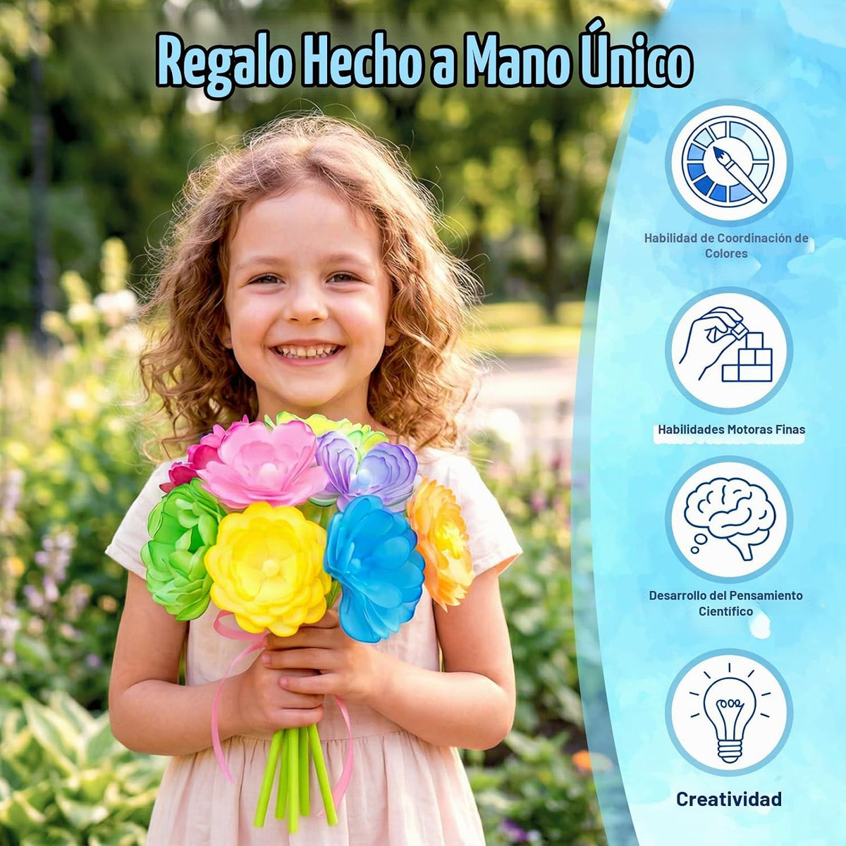 Kit de flores de papel, kit de fabricación de flores para niños, regalo