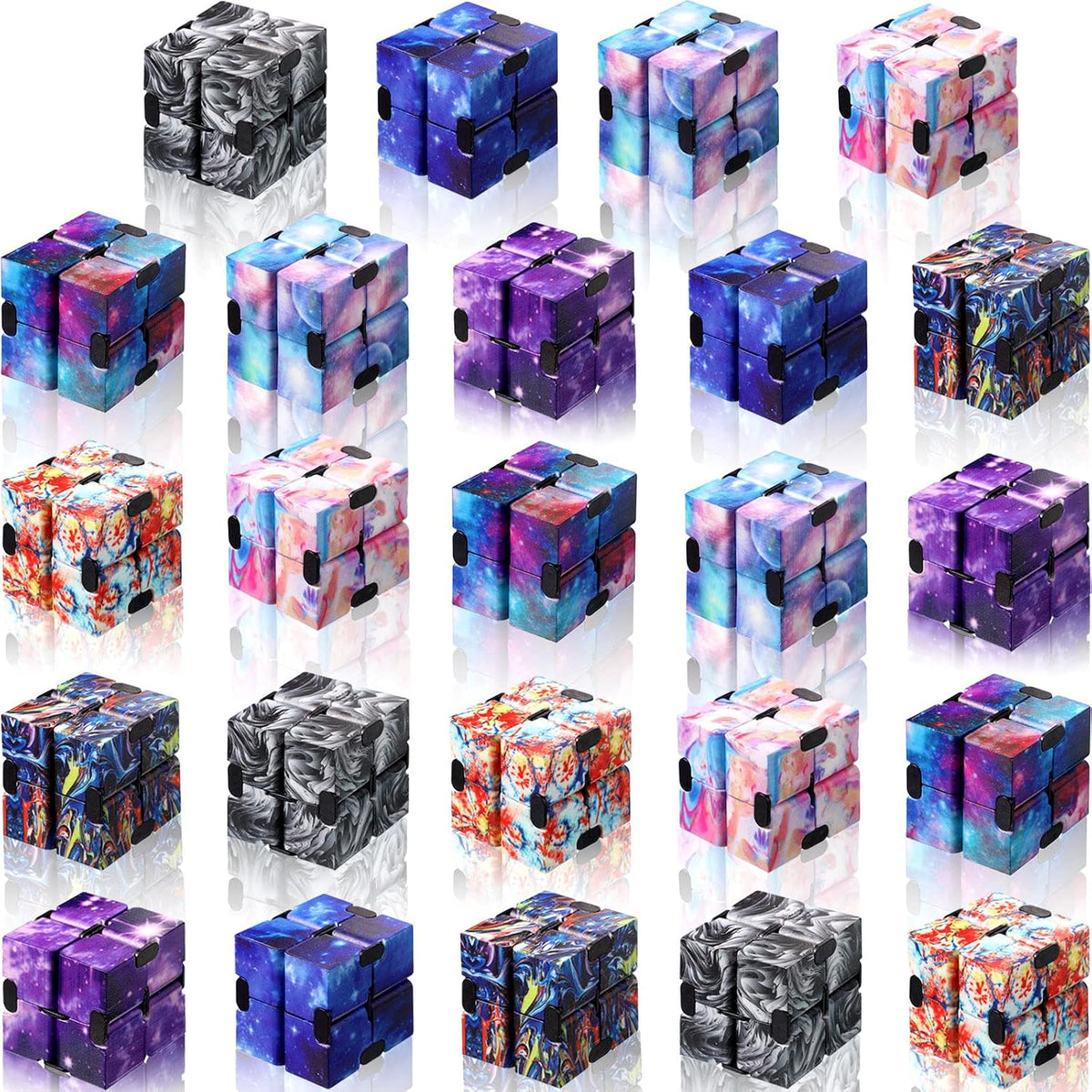 Sumind 24 piezas Infinity Cube Juguete Antiestrés Paquete Mini Bloques Gadget Starry