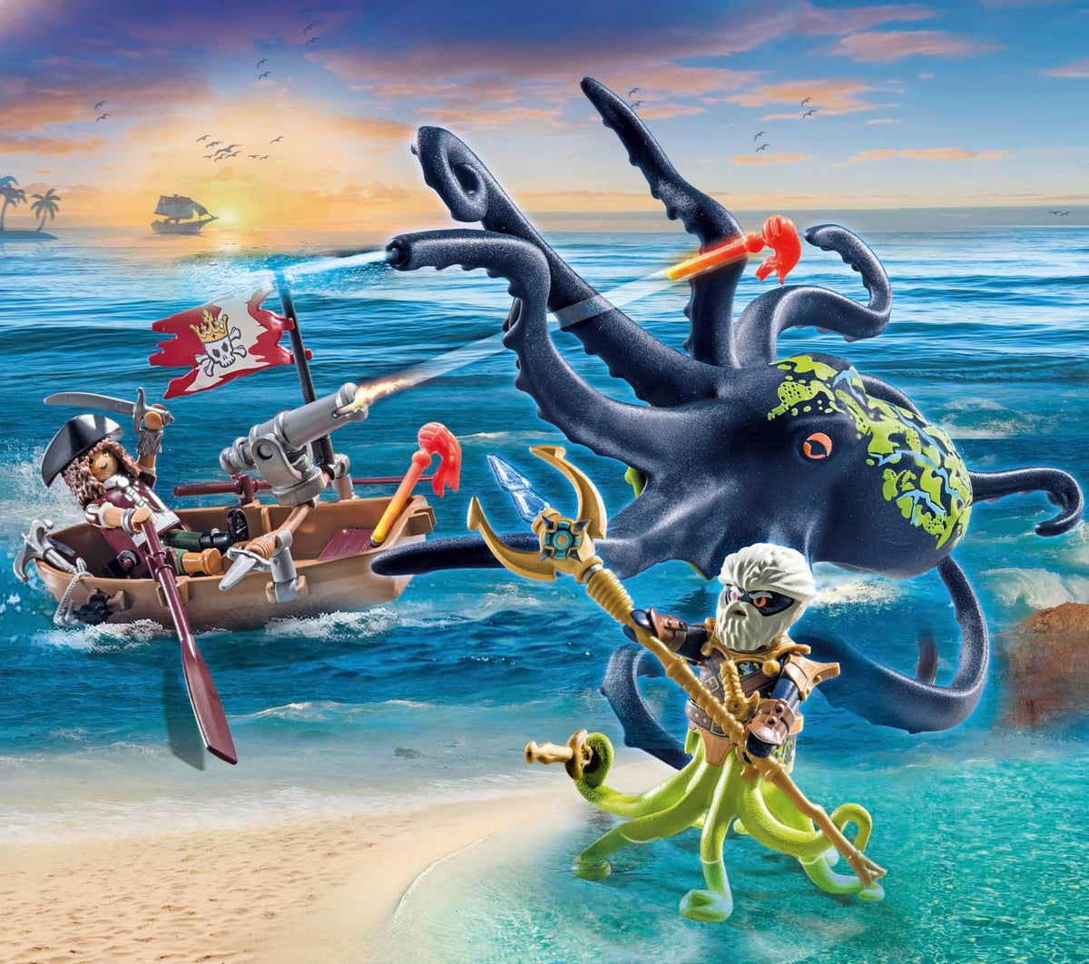 Playmobil Piratas: Batalla con el pulpo gigante