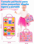 Tablero de actividades Montessori, para niñas de 1, 2, 3 o 4 años, ideal como regalo de cumpleaños, sensorial, juguete educativo de aprendizaje, actividades de viaje