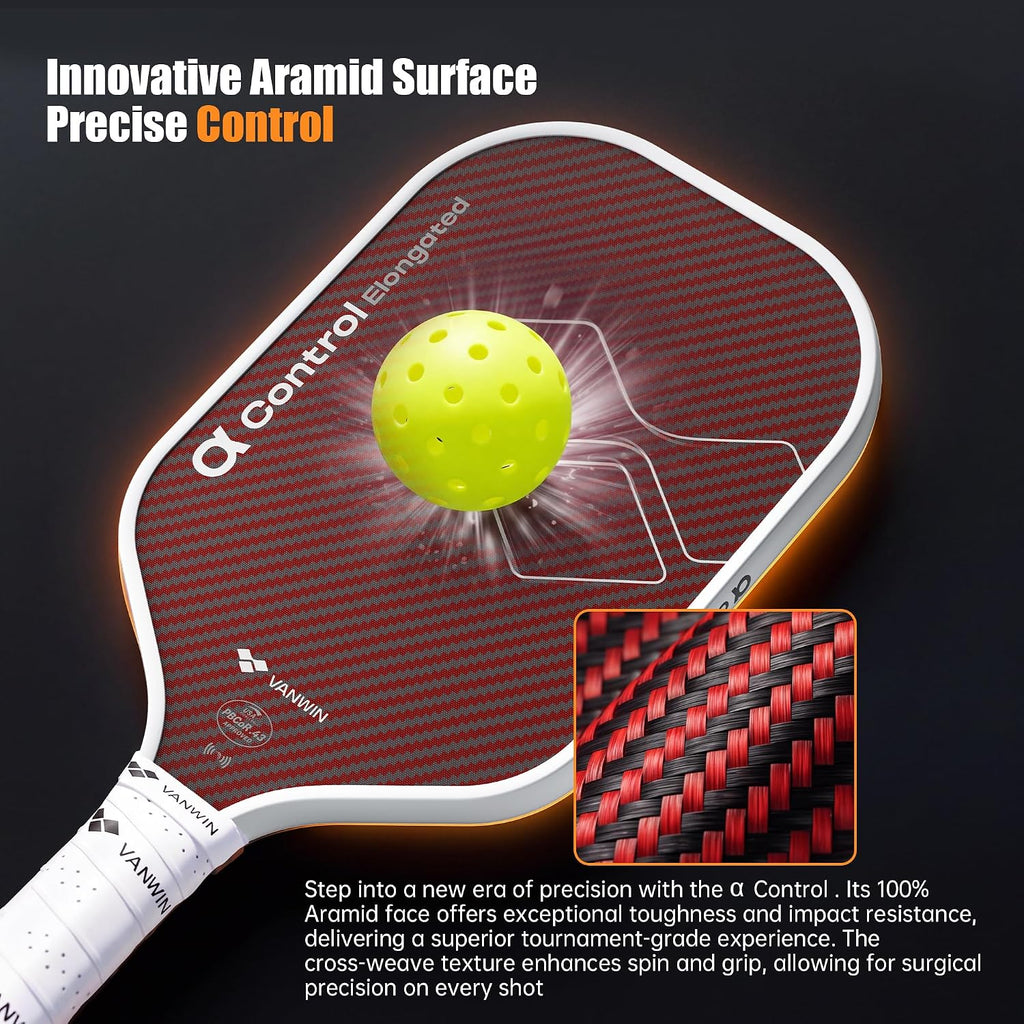 Paletas Pickleball Kevlar 0.630 in Moldeado por Inyección Alargado USAPA