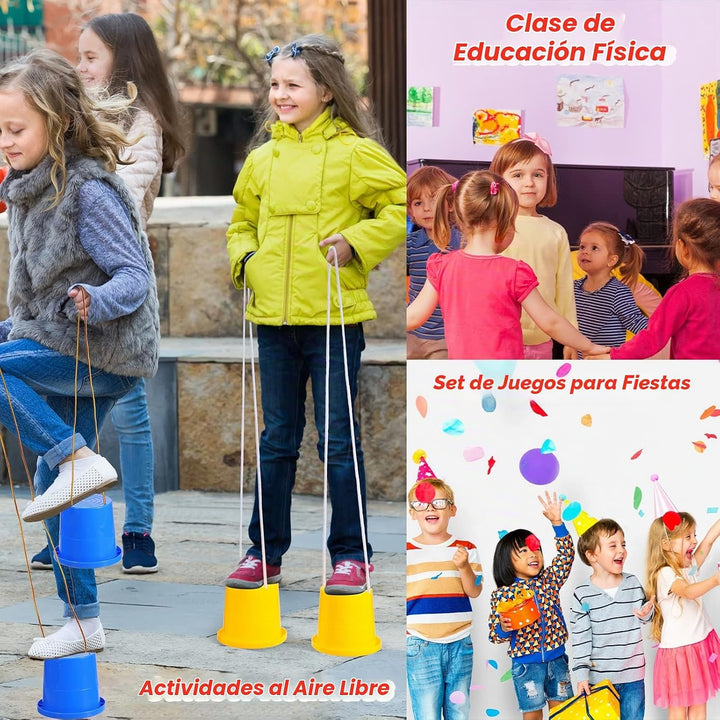 Hungdao 12 pares de zancos de equilibrio para niños, juguete de plá...